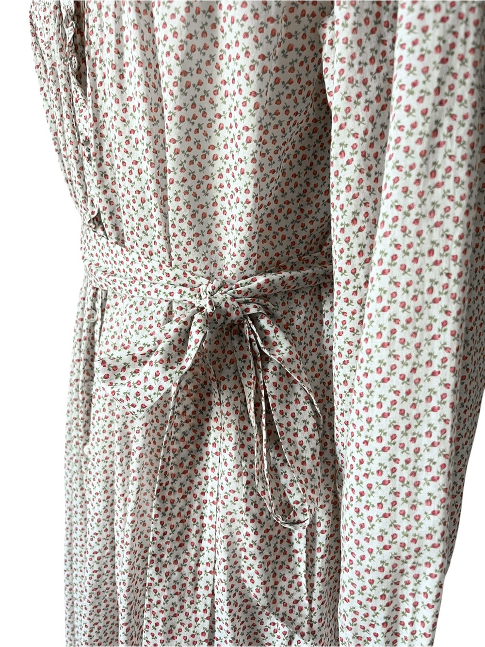 DOEN Stanton Berry Bisou Floral Cotton Button Down Belted Midi Dress Small - Picture 11 of 13